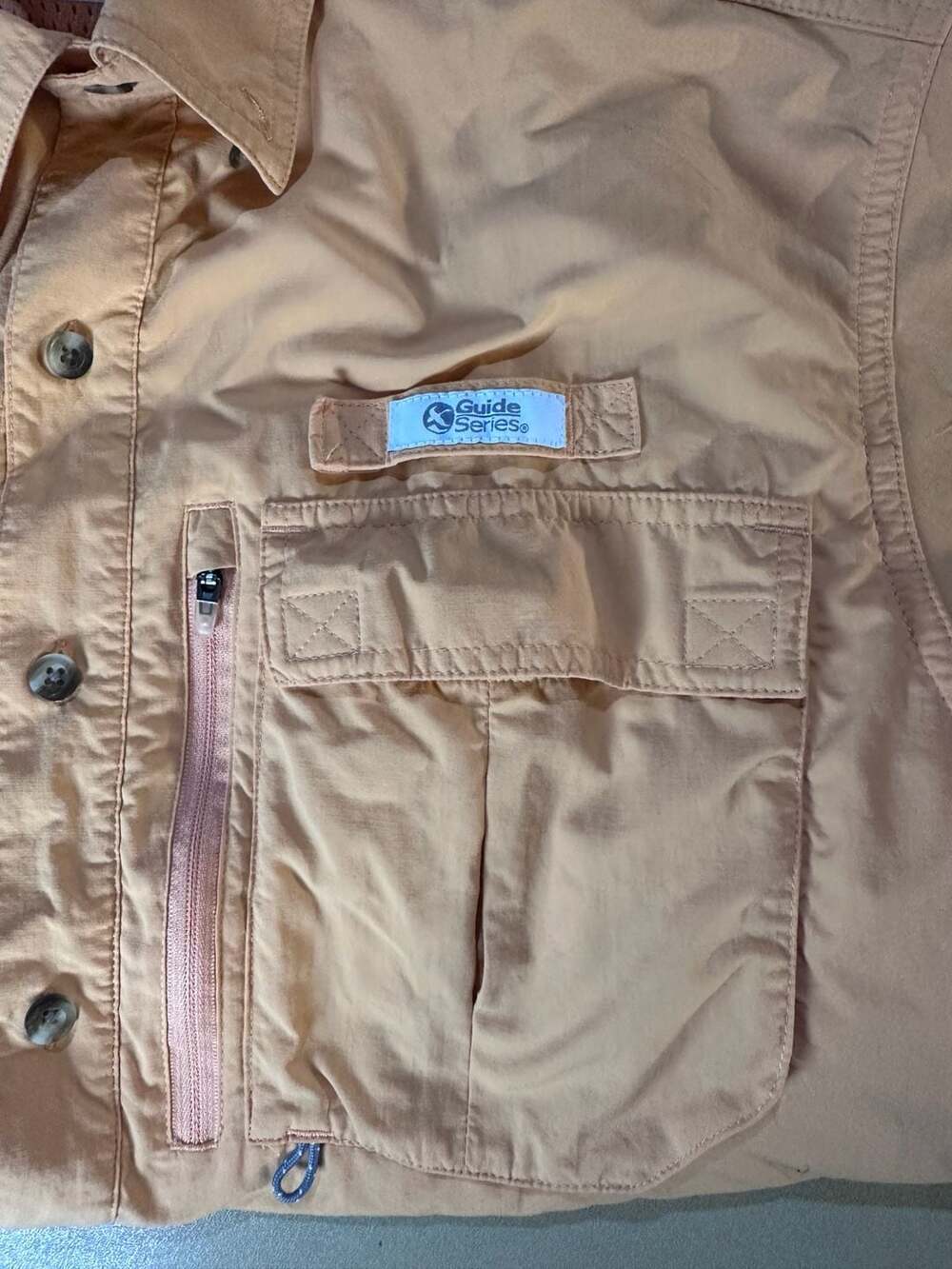 Gander Mountain Guide Series Mens Button Up Fishing Shirt Peach